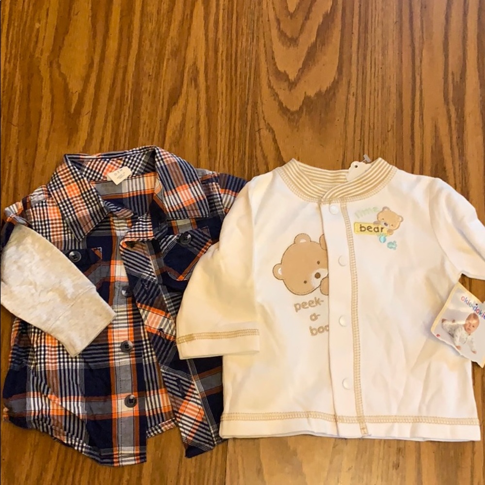 Baby boys button-ups. Size 0-3 months